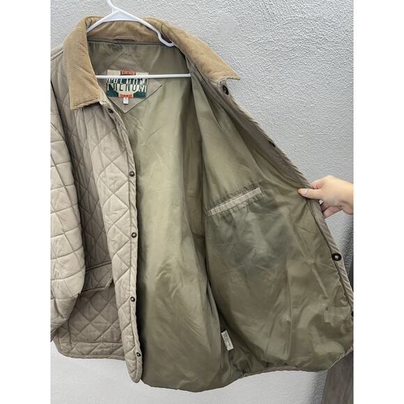 Phenom Mens Puffer Jacket Size 2X Brown Quilted Snap Up Corduroy Accents - Picture 4 of 12